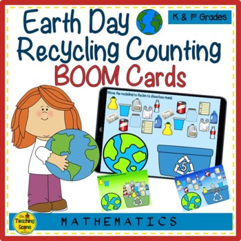 Preview of Earth Day Recycling Counting BOOM Cards Numerals and Number Words