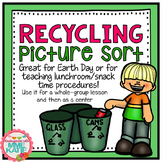Earth Day Center Recycling Picture Sort - Whole Group Less
