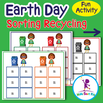 Preview of Earth Day Recycling Sorting Activity: Cut, Sort & Paste for April Fun