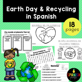 Preview of Earth Day & Recycling in Spanish (Actividades Dia de la tierra y reciclar)