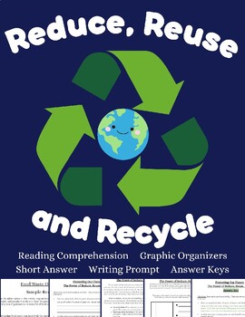 Preview of Earth Day Reduce Reuse Recycle: Nonfiction Article Short Answer Writing Prompt