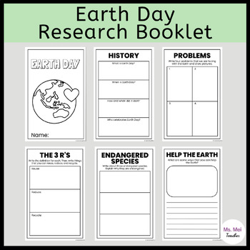 Preview of Earth Day Research Booklet/Flip Book - Holiday Research and Writing Project