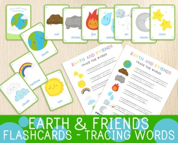 Preview of Earth Day Resource, Environment Day, Earth & Friends Flashcards and Worksheets