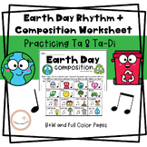Earth Day Rhythm Composition Worksheets for Lower Elementa