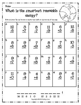 Earth Day Riddles -- Addition & Subtraction by Kathy Law | TpT