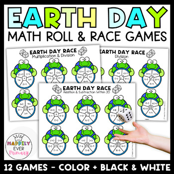 Preview of Earth Day Roll & Race Math Dice Games Bundle