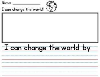 Preview of Earth Day SEL -  Kindergarten differentiated writing template