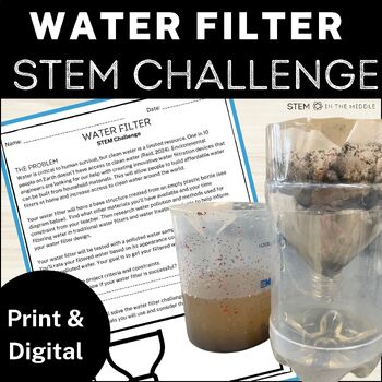 Preview of Earth Day STEM Challenge Water Pollution and Water Filter for Human Impacts
