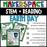 Earth Day STEM Makerspace Activities Task Card Reading Pas