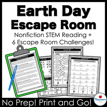 Preview of Earth Day STEM Reading Comprehension Escape Room