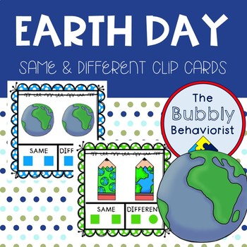 Preview of Earth Day Same and Different Clip Cards