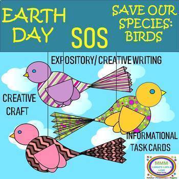 Preview of Earth Day Save Our Species: Birds -Reading, Writing, Craft
