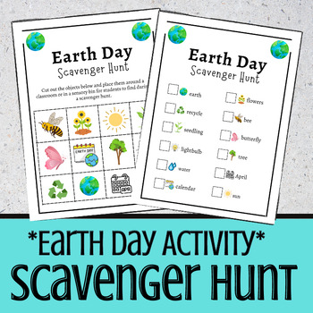 Earth Day Scavenger Hunt | April Elementary Game | Classroom Scavenger ...