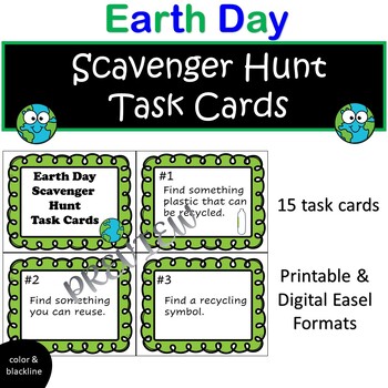 Preview of Earth Day Scavenger Hunt Task Cards or Scoot Game