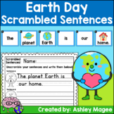 Earth Day Scrambled Sentences Writing and Literacy Center 