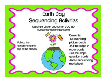 Preview of Earth Day Sequencing Activities