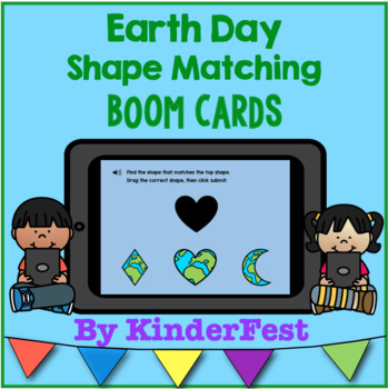 Preview of Earth Day Shape Matching Boom Cards