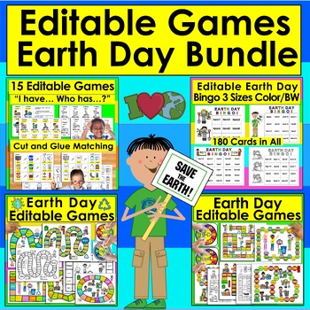 Preview of Earth Day Sight Word Games BUNDLE:  Editable for Your Own Lists 300 Pages