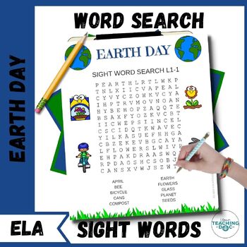 Preview of Earth Day Sight Word Search Puzzle Worksheets