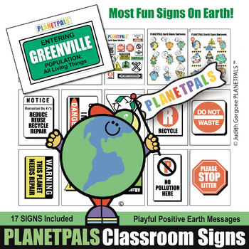 Preview of Earth Day Signs 18 Classroom Decor & Fun Lessons World Messages To Help Planet