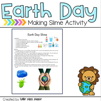 Preview of Earth Day Slime Craft Activity