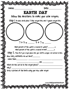 Preview of Earth Day Solar Crayons Activity