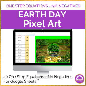 Preview of Earth Day Solving One Step Equations Mystery Picture Activity No Negatives