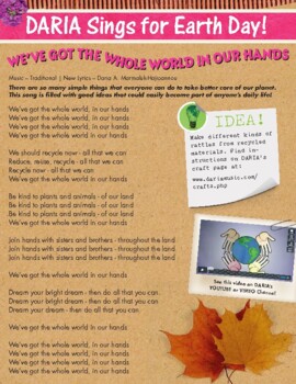 Preview of Earth Day Songs - Liner Notes Plus Activities