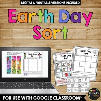 Preview of Earth Day Sort Printable and Digital Activity Reduce Reuse Recycle