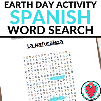 Preview of Earth Day Spanish Activity - Nature Vocabulary Word Search