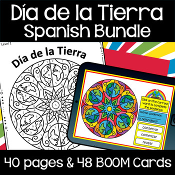 Preview of Earth Day Spanish - Dia de la Tierra - Worksheets - Color by Number Activity