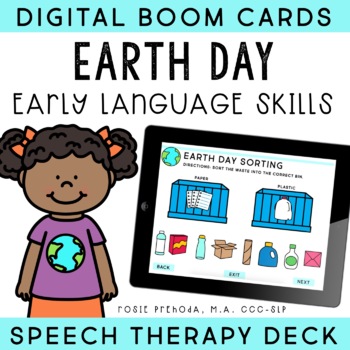 Preview of Earth Day Speech Therapy Digital Boom Learning Cards