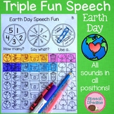 Earth Day Speech and Language Therapy Spinner Game