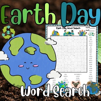 Preview of Earth Day Spring April Word Search Hard Vocabulary for 1st 2nd 3rd 4th 5th 6th