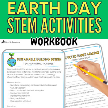 Preview of Earth Day Stem Activities Workbook