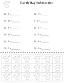 Earth Day Subtraction {FREEBIE}