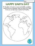 Happy Earth Day Sustainability Vocabulary Words Drill Writ