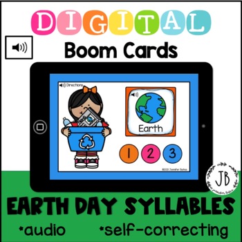 Preview of Earth Day Syllables Boom Cards Distance Learning