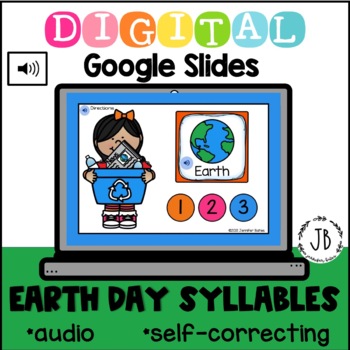Preview of Earth Day Syllables Google Slides Distance Learning