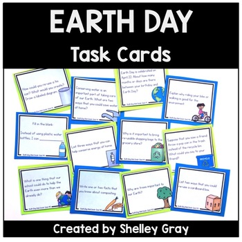 Preview of Earth Day Task Cards - April Center or Station Activity