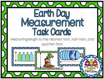 Preview of Earth Day Task Cards (Measuring Length)