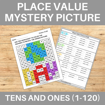 Preview of Earth Day Tens & Ones Place Value 120 Chart Mystery Picture Spring