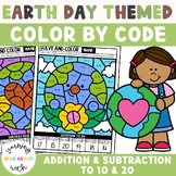 Earth Day Themed Color By Code Addition and Subtraction to