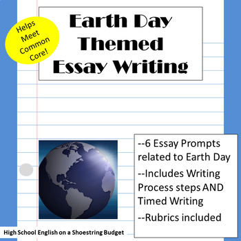 Preview of Earth Day Themed Essay Writing, w Rubrics & Printables