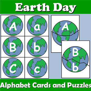 Preview of Earth Day Themed Letter Recognition Centers and Puzzles