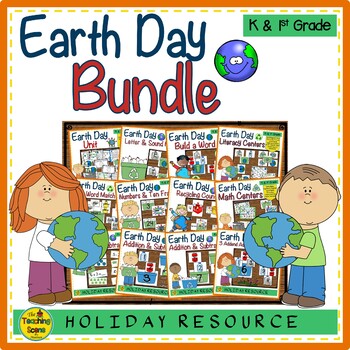 Preview of Earth Day Themed Literacy & Math Bundle