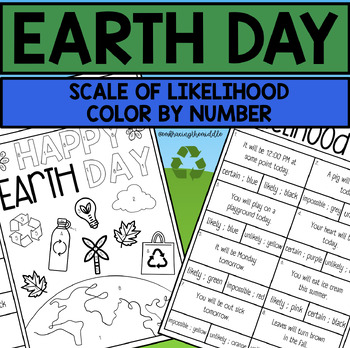 Preview of Earth Day Themed Scale of Likelihood Color by Number for Middle School Math