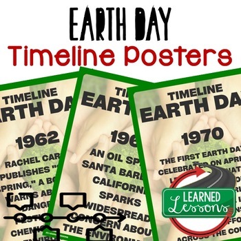 Preview of Earth Day Timeline Posters and Activity Pages