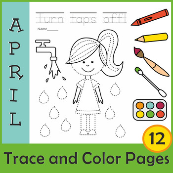 Preview of Earth Day Fine Motor Fun: Trace, Color & Learn Pre-Writing Packet