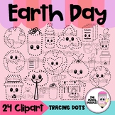 Earth Day Tracing Dots Push Pin Clipart- Clip Art Trazos D